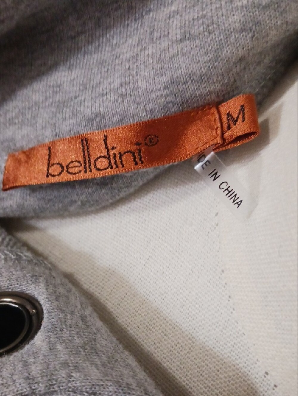 Belldini Light Gray Grommet-Front Pullover Hoodie - Picture 2 of 15